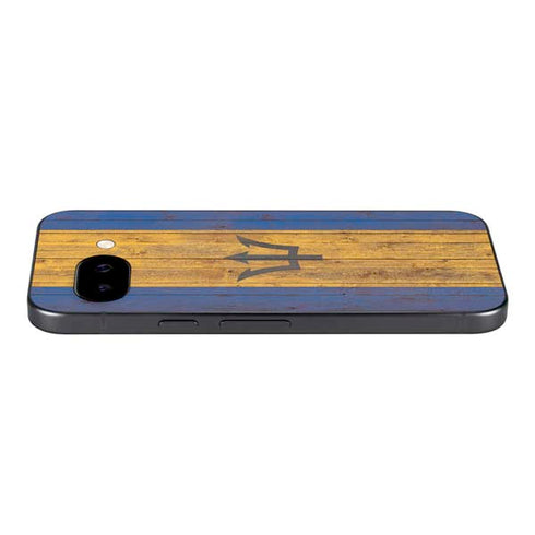 Barbados Flag Dark Wood Google Pixel 9a Skin